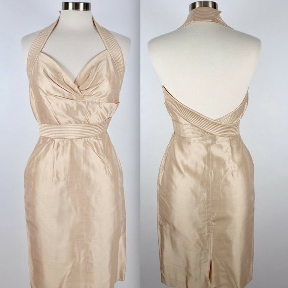Alexander McQueen Dresses & Skirts - Vintage Alexander McQueen gold silk halter dress